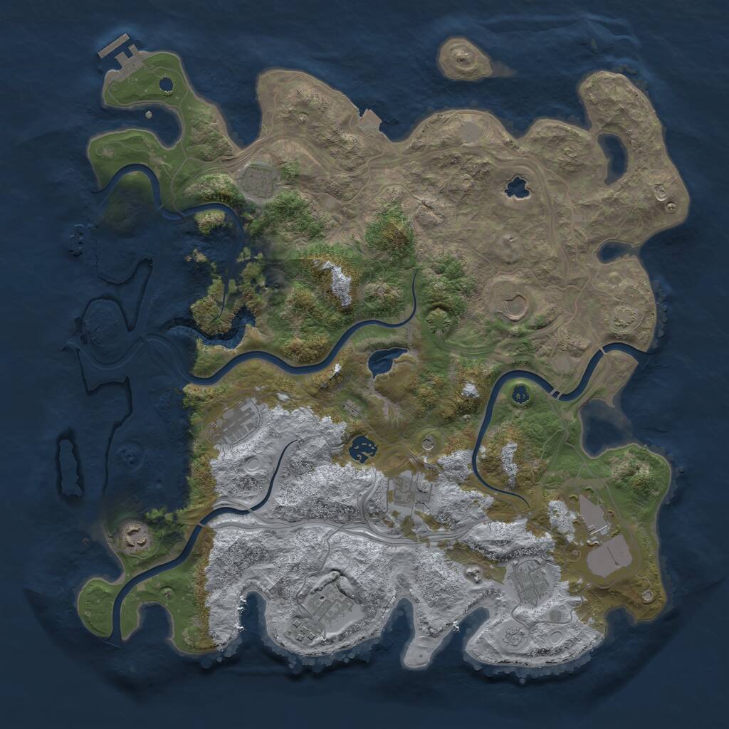 Rust Map: Procedural Map, Size: 4250, Seed: 2122690435, 16 Monuments
