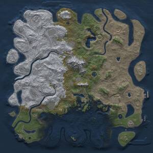 Thumbnail Rust Map: Procedural Map, Size: 5000, Seed: 91675139, 17 Monuments