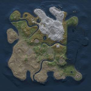 Thumbnail Rust Map: Procedural Map, Size: 3500, Seed: 1809155533, 14 Monuments