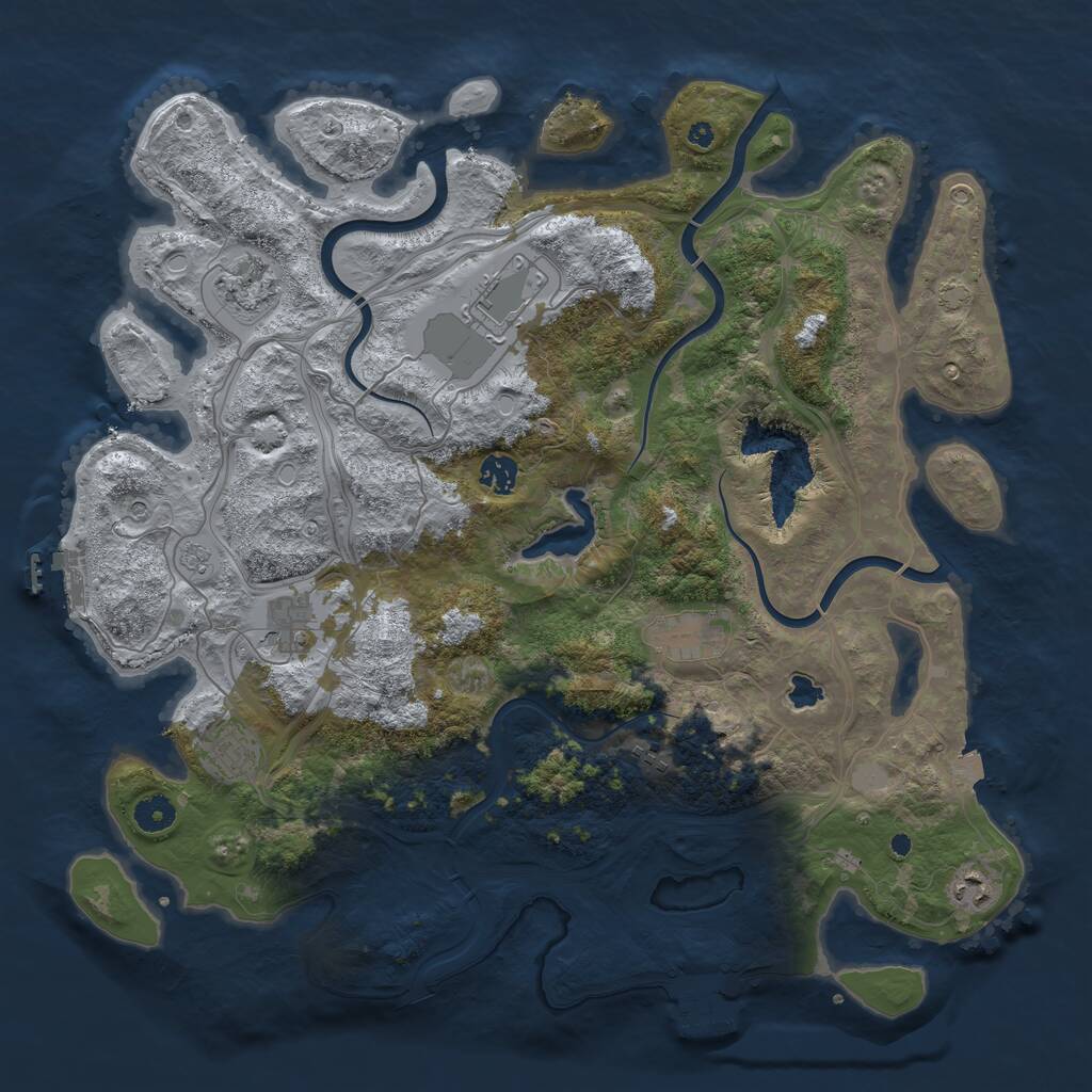 Rust Map: Procedural Map, Size: 4250, Seed: 32772, 14 Monuments