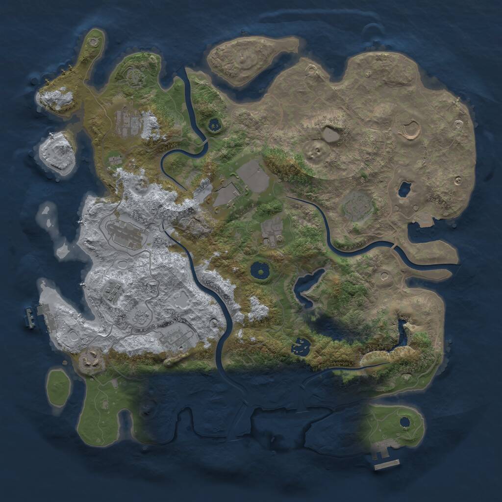 Rust Map: Procedural Map, Size: 4000, Seed: 492615916, 16 Monuments