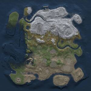Thumbnail Rust Map: Procedural Map, Size: 3500, Seed: 1208042418, 15 Monuments