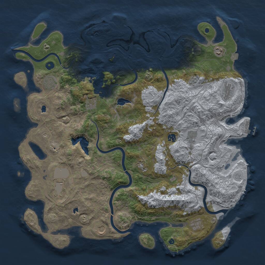 Rust Map: Procedural Map, Size: 4750, Seed: 1911457353, 17 Monuments