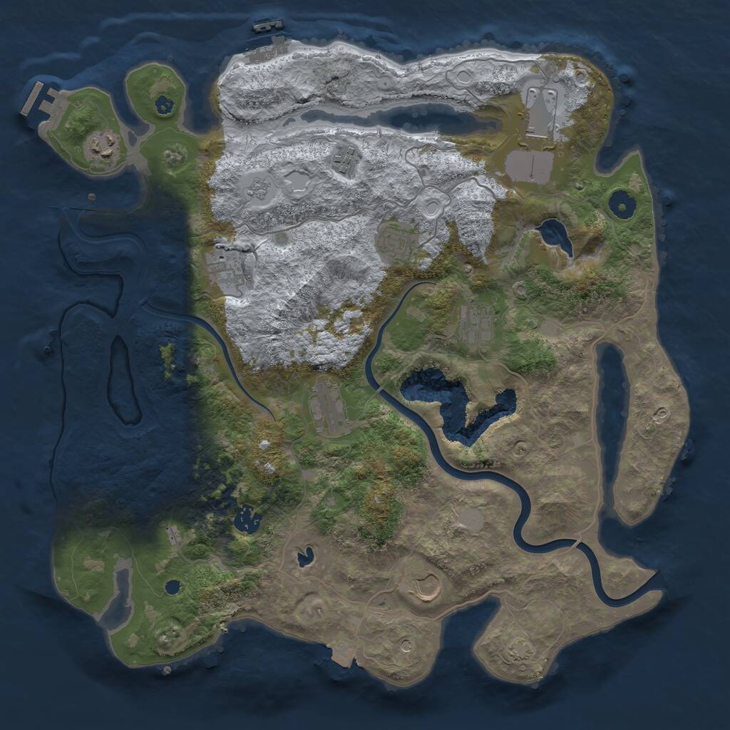 Rust Map: Procedural Map, Size: 4000, Seed: 12542, 15 Monuments