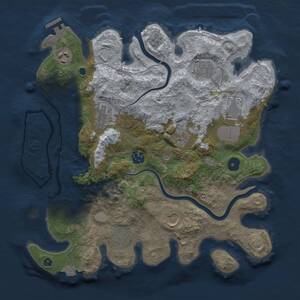 Thumbnail Rust Map: Procedural Map, Size: 3500, Seed: 1026062025, 14 Monuments