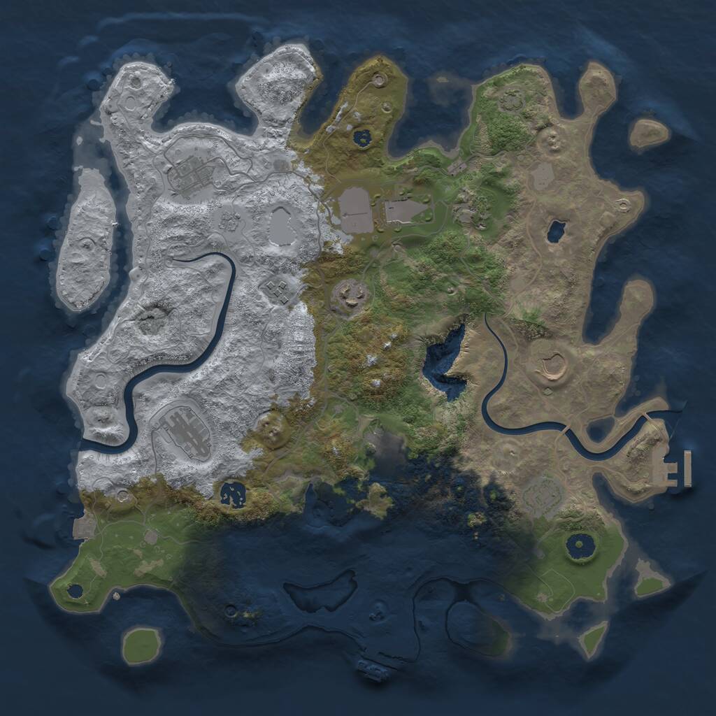 Rust Map: Procedural Map, Size: 4000, Seed: 3237567, 16 Monuments