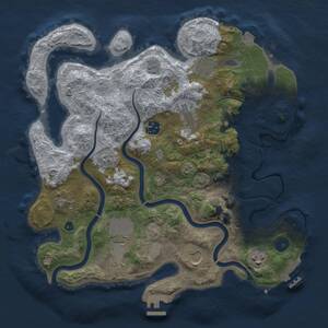 Thumbnail Rust Map: Procedural Map, Size: 3500, Seed: 1098886101, 14 Monuments