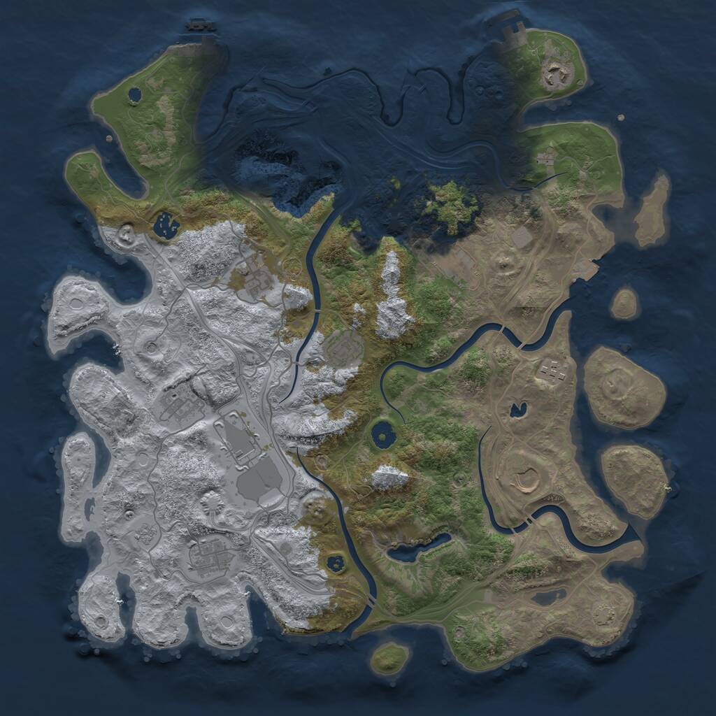 Rust Map: Procedural Map, Size: 4250, Seed: 758425685, 16 Monuments