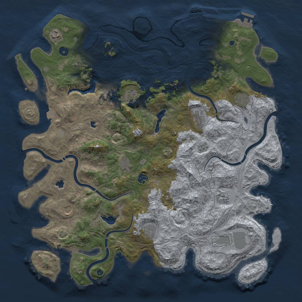 Rust Map: Procedural Map, Size: 4750, Seed: 2075391800, 17 Monuments