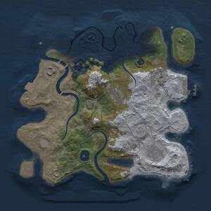 Thumbnail Rust Map: Procedural Map, Size: 3000, Seed: 535511491, 9 Monuments