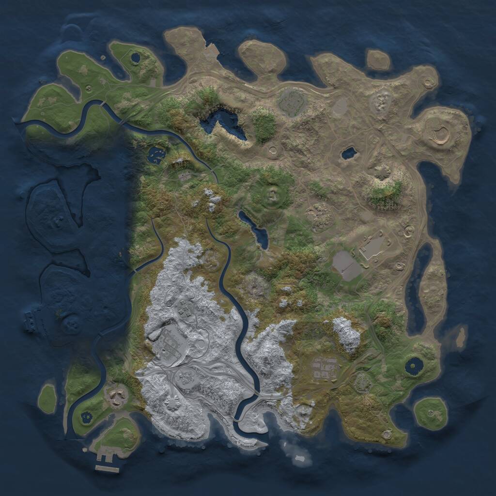 Rust Map: Procedural Map, Size: 4250, Seed: 853709862, 15 Monuments