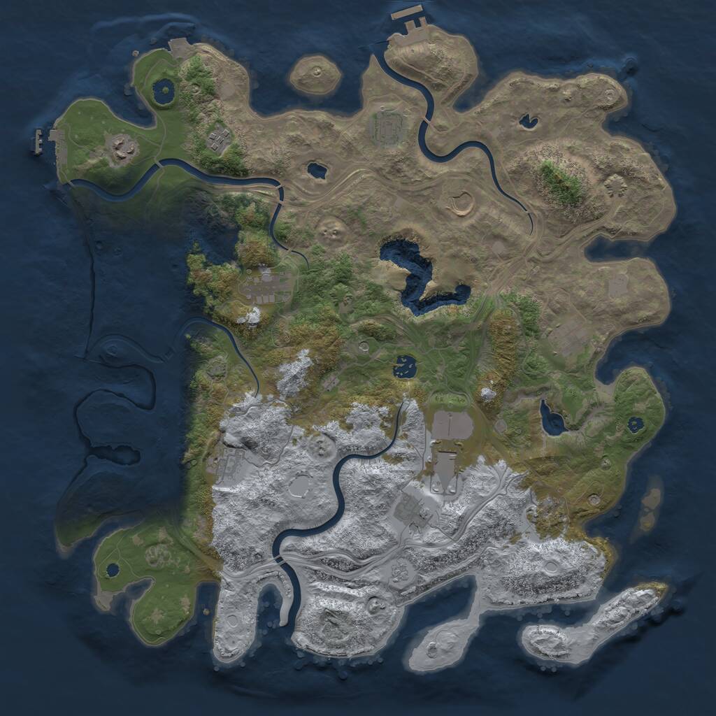 Rust Map: Procedural Map, Size: 4500, Seed: 937270012, 17 Monuments