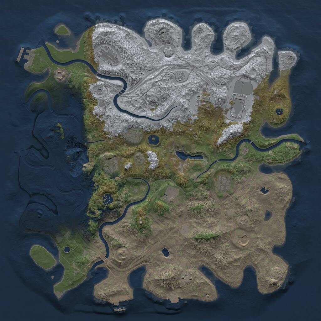 Rust Map: Procedural Map, Size: 4500, Seed: 325909086, 17 Monuments
