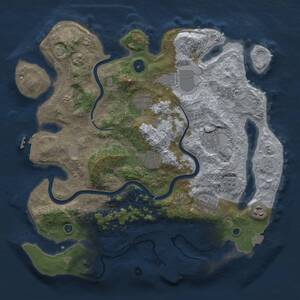 Thumbnail Rust Map: Procedural Map, Size: 3750, Seed: 334517, 14 Monuments
