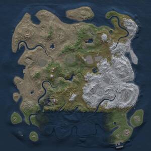 Thumbnail Rust Map: Procedural Map, Size: 4500, Seed: 2048090294, 17 Monuments
