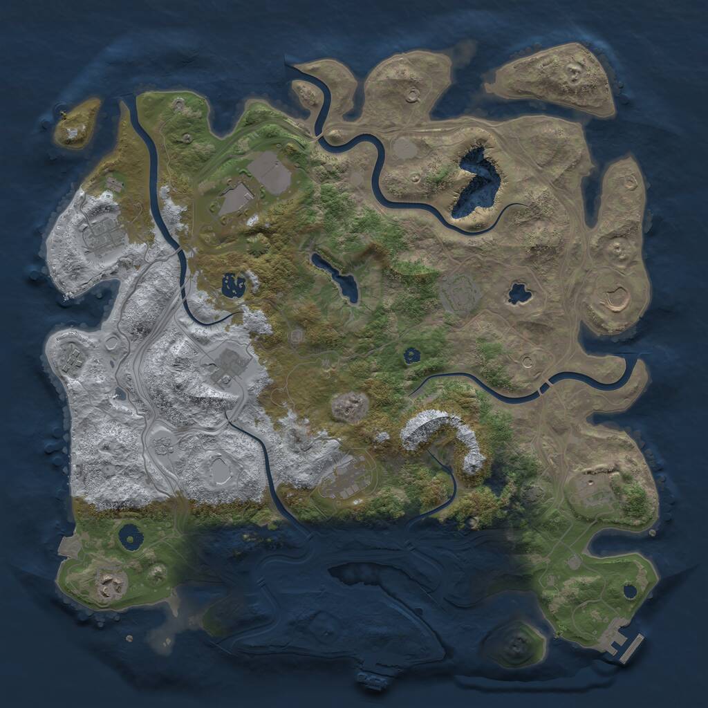 Rust Map: Procedural Map, Size: 4250, Seed: 370197503, 16 Monuments