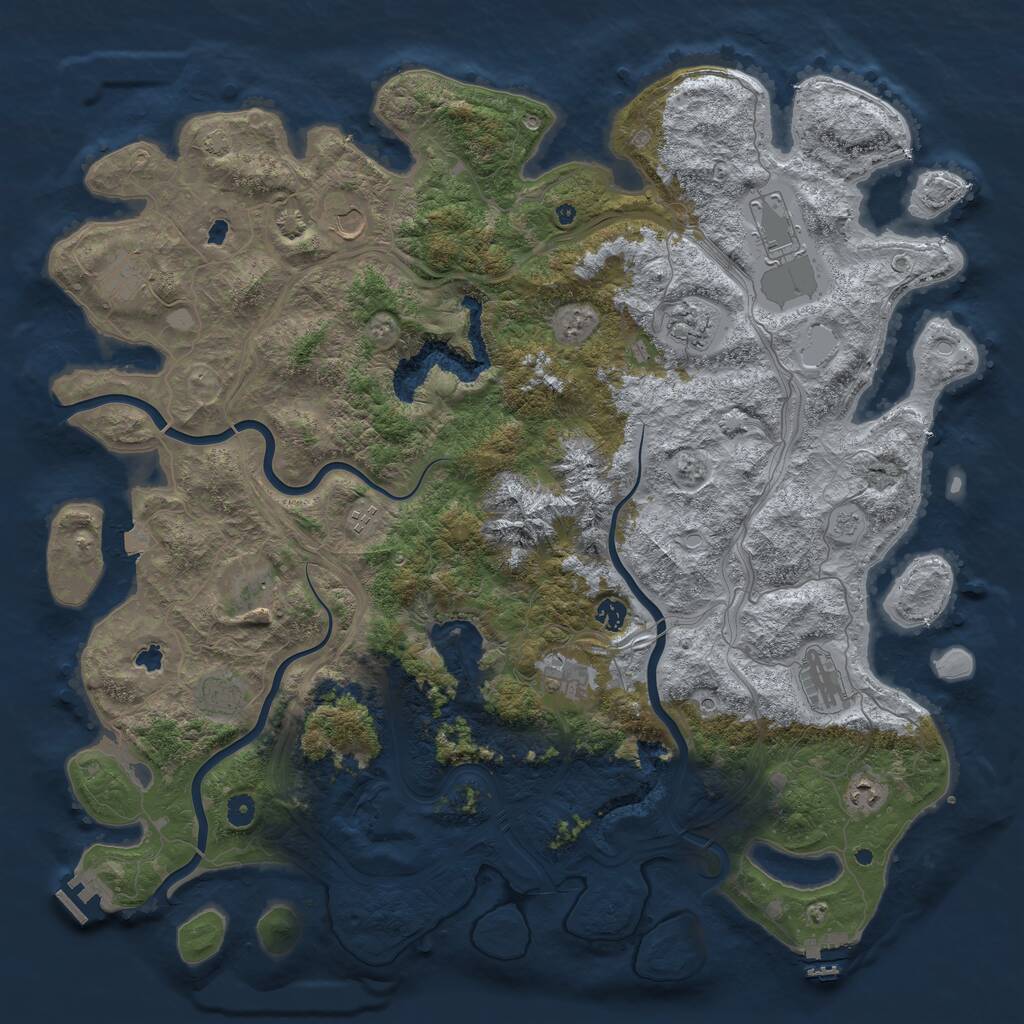 Rust Map: Procedural Map, Size: 5000, Seed: 312186076, 17 Monuments
