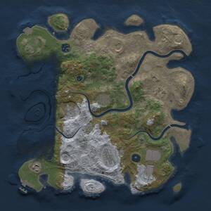 Thumbnail Rust Map: Procedural Map, Size: 3700, Seed: 1307198724, 15 Monuments