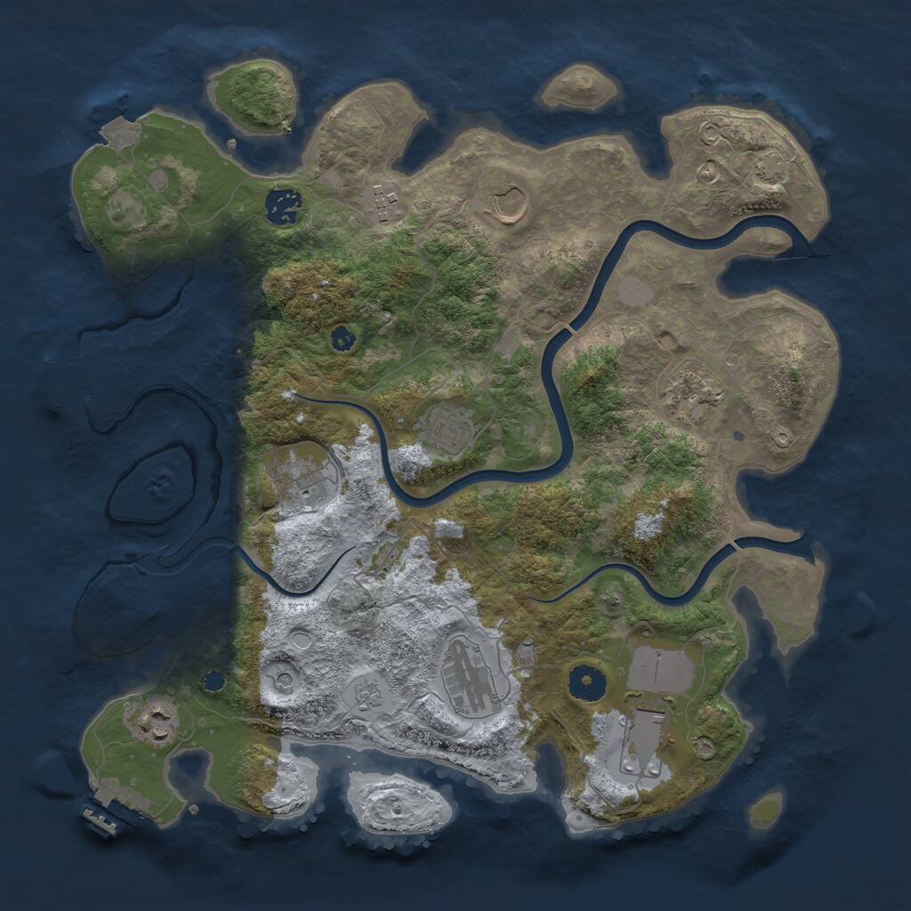 Rust Map: Procedural Map, Size: 3700, Seed: 1307198724, 15 Monuments