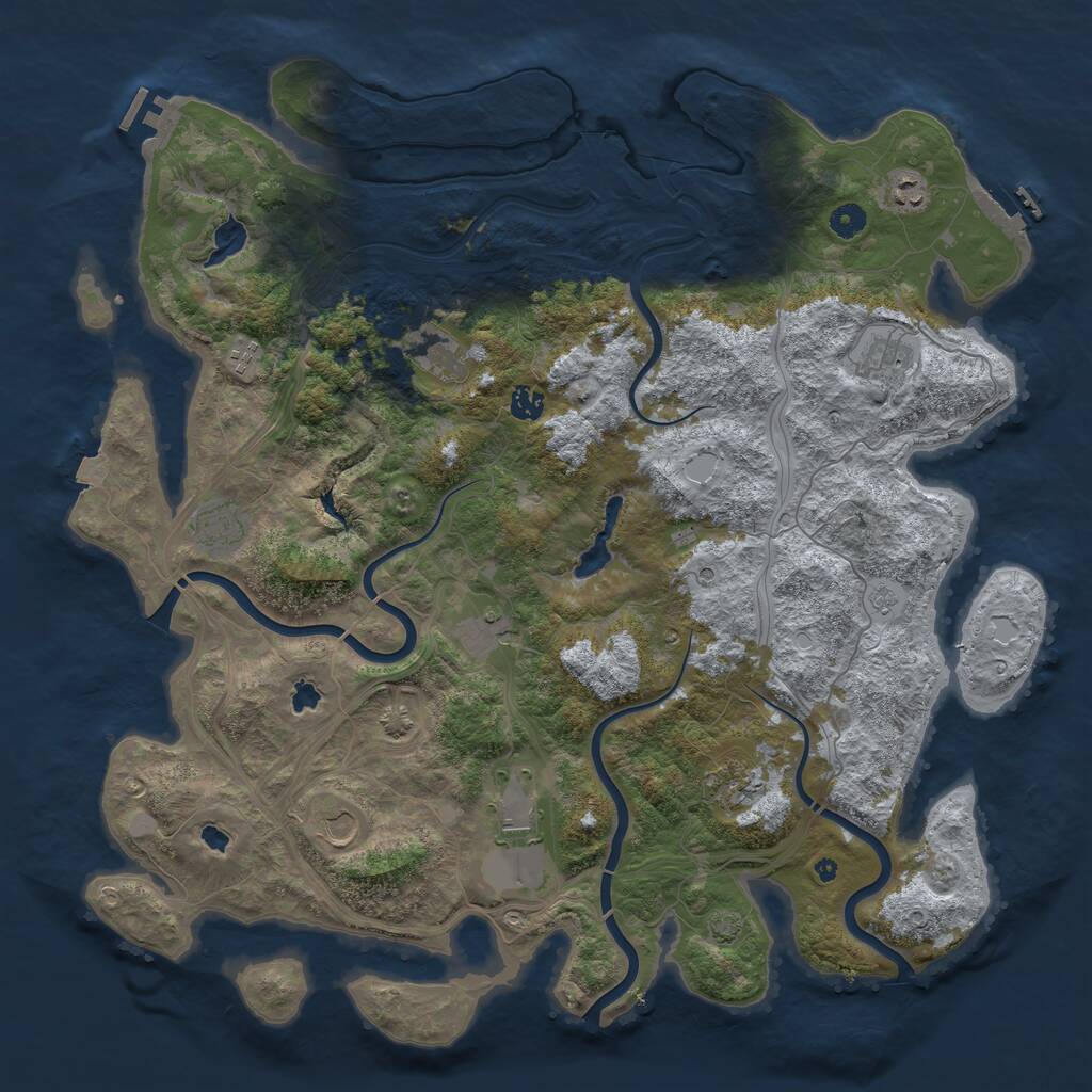 Rust Map: Procedural Map, Size: 4700, Seed: 681964608, 16 Monuments