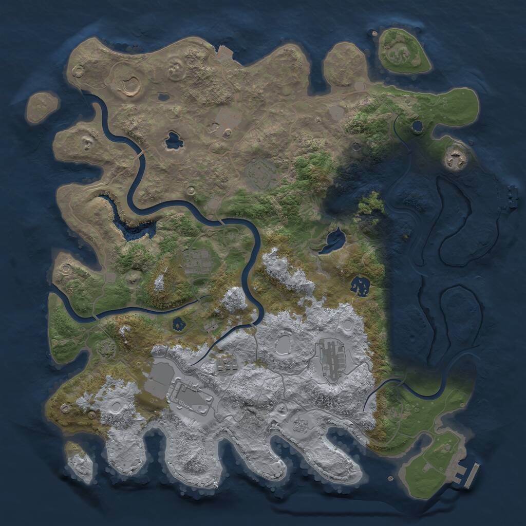 Rust Map: Procedural Map, Size: 4000, Seed: 1981932656, 15 Monuments