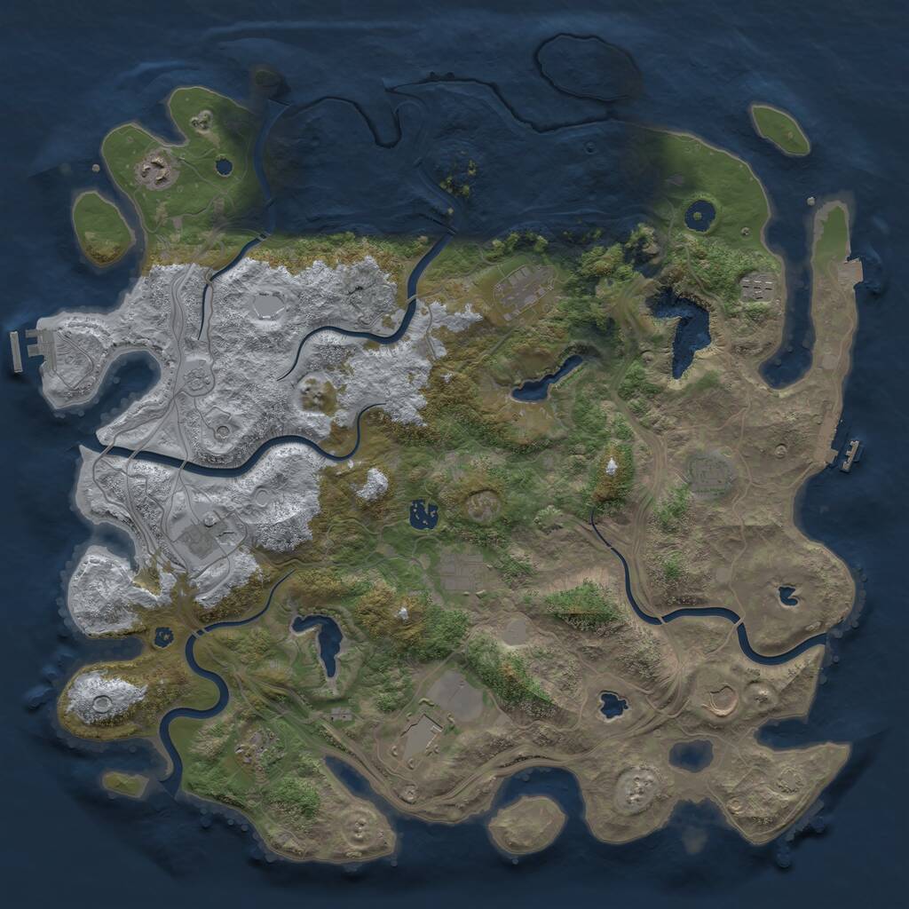 Rust Map: Procedural Map, Size: 4500, Seed: 626529696, 16 Monuments