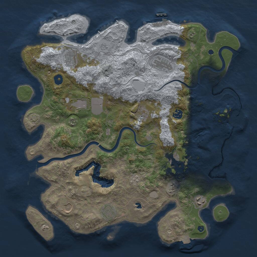 Rust Map: Procedural Map, Size: 4000, Seed: 1738058017, 16 Monuments