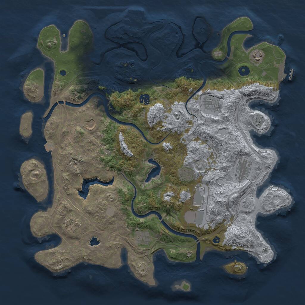 Rust Map: Procedural Map, Size: 4250, Seed: 192606, 16 Monuments