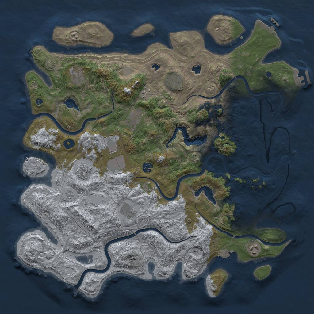 Rust Map: Procedural Map, Size: 4500, Seed: 1320088396, 15 Monuments
