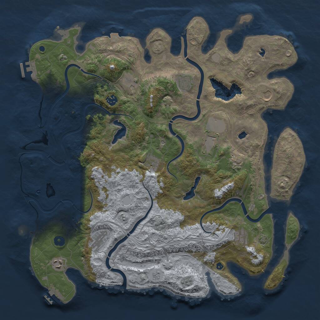 Rust Map: Procedural Map, Size: 4500, Seed: 372172277, 17 Monuments