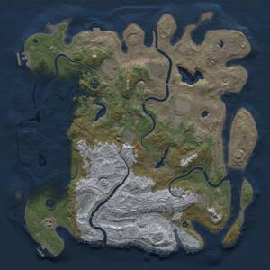 Thumbnail Rust Map: Procedural Map, Size: 4500, Seed: 372172277, 17 Monuments