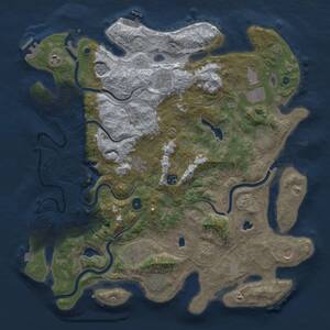 Thumbnail Rust Map: Procedural Map, Size: 4500, Seed: 947365284, 17 Monuments