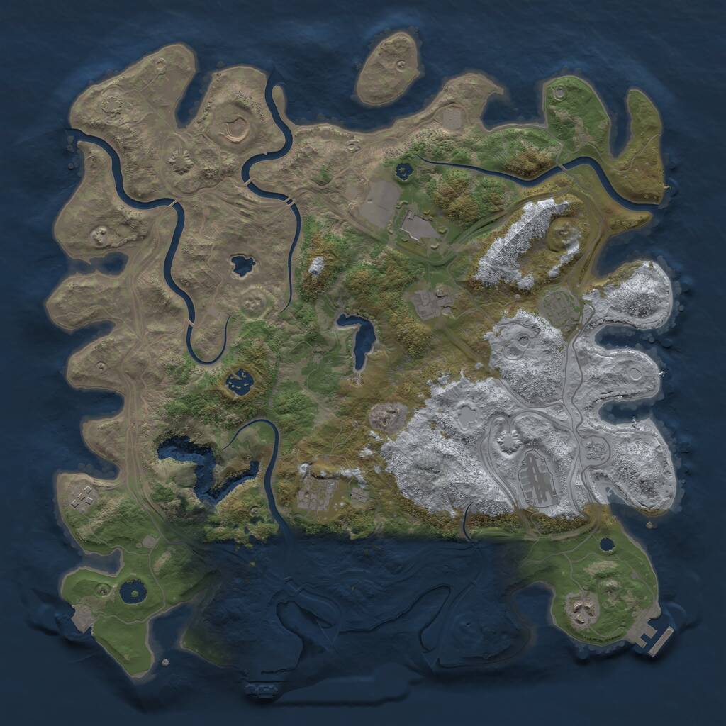 Rust Map: Procedural Map, Size: 4300, Seed: 674637635, 15 Monuments