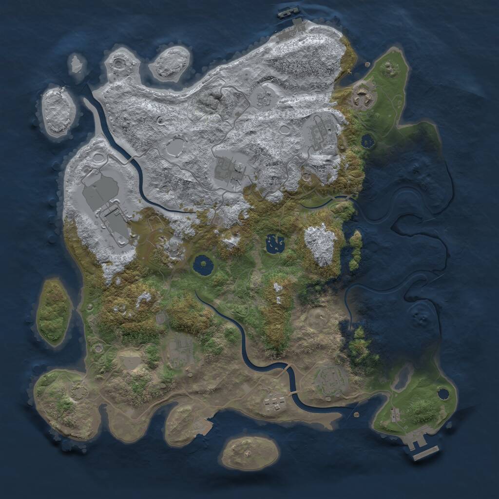 Rust Map: Procedural Map, Size: 3750, Seed: 263687914, 15 Monuments