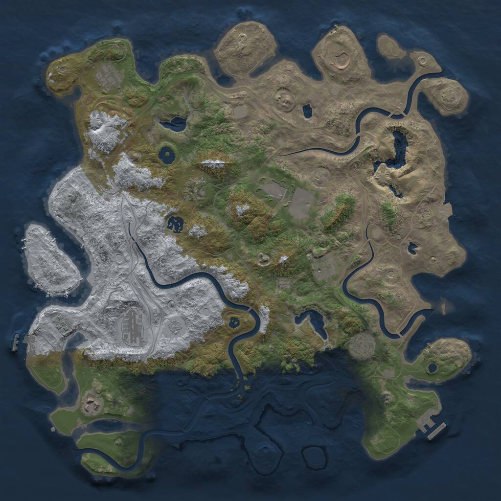 Rust Map: Procedural Map, Size: 4500, Seed: 1108612277, 16 Monuments