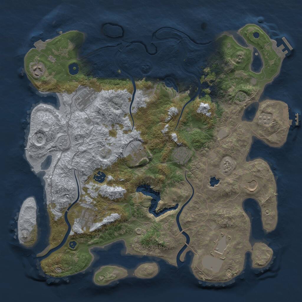 Rust Map: Procedural Map, Size: 4000, Seed: 1122878967, 15 Monuments