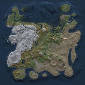Thumbnail Rust Map: Procedural Map, Size: 3750, Seed: 1535542213, 16 Monuments
