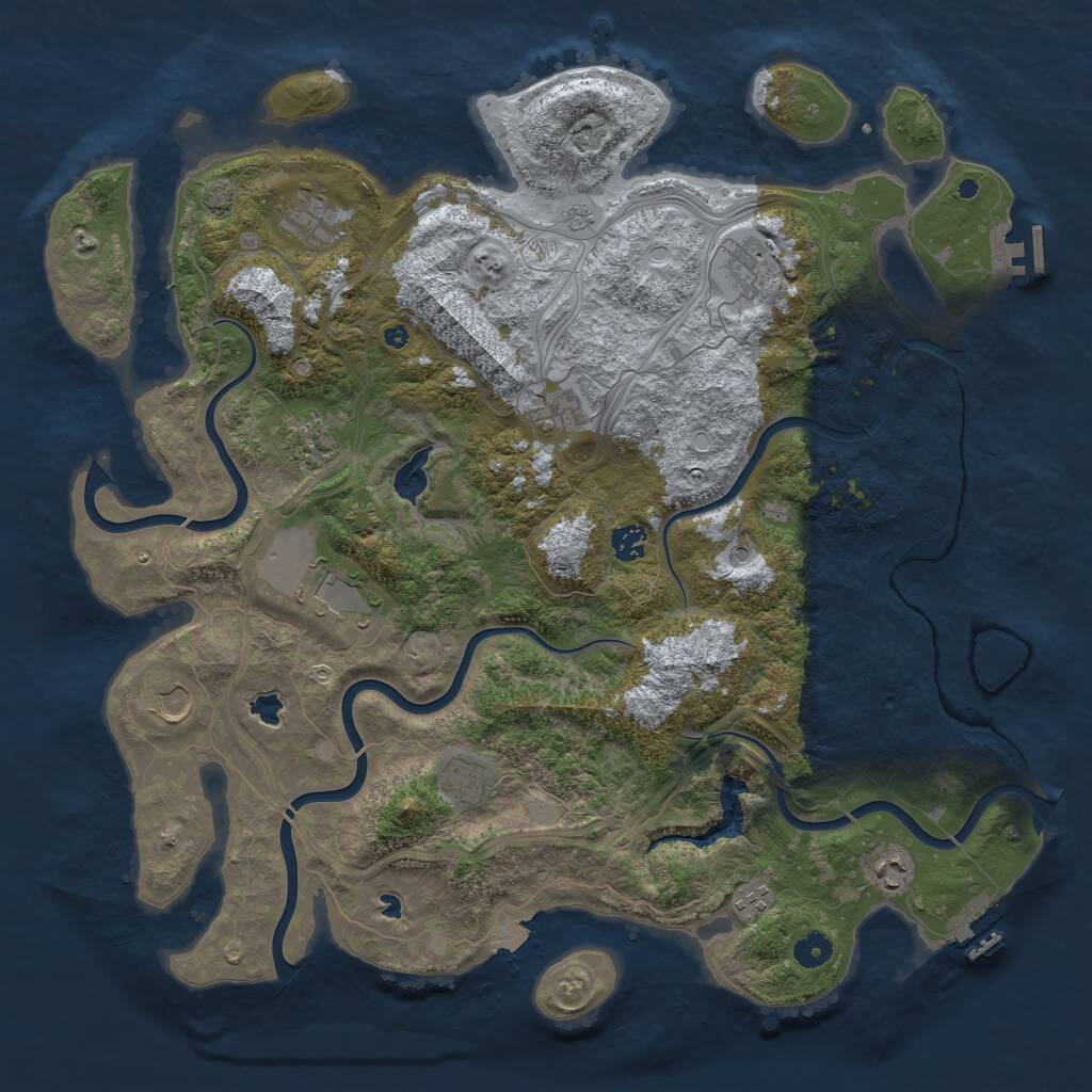 Rust Map: Procedural Map, Size: 4500, Seed: 968065277, 16 Monuments