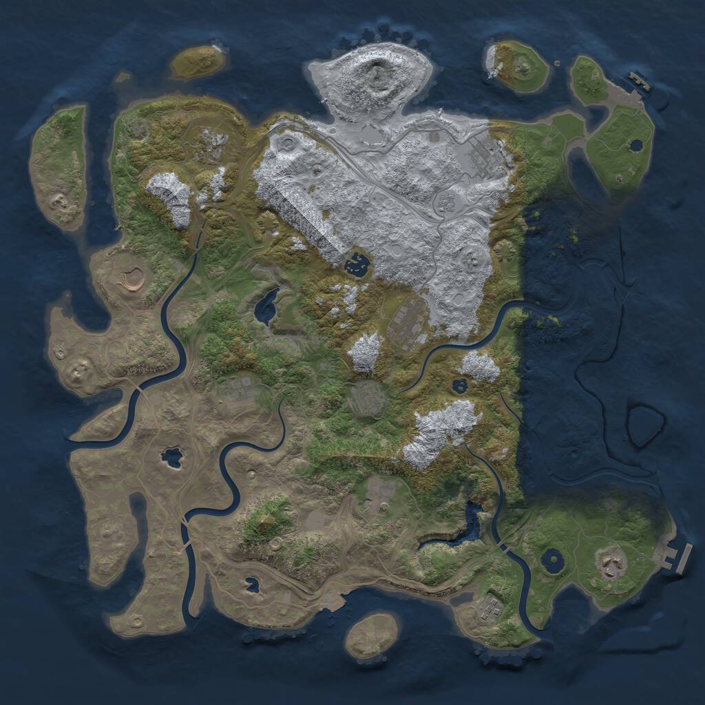 Rust Map: Procedural Map, Size: 4500, Seed: 968065277, 16 Monuments