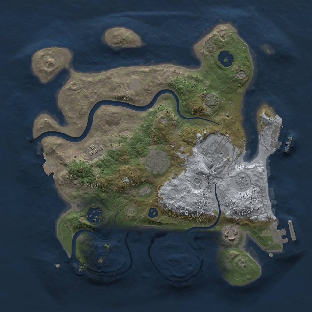 Rust Map: Procedural Map, Size: 3000, Seed: 1135486753, 11 Monuments