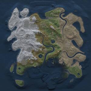 Thumbnail Rust Map: Procedural Map, Size: 3500, Seed: 2132749033, 14 Monuments