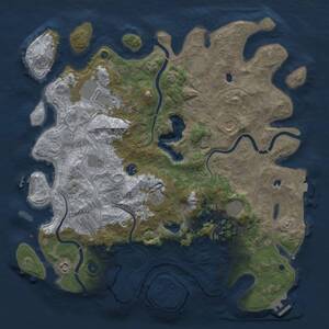 Thumbnail Rust Map: Procedural Map, Size: 4500, Seed: 132436738, 17 Monuments