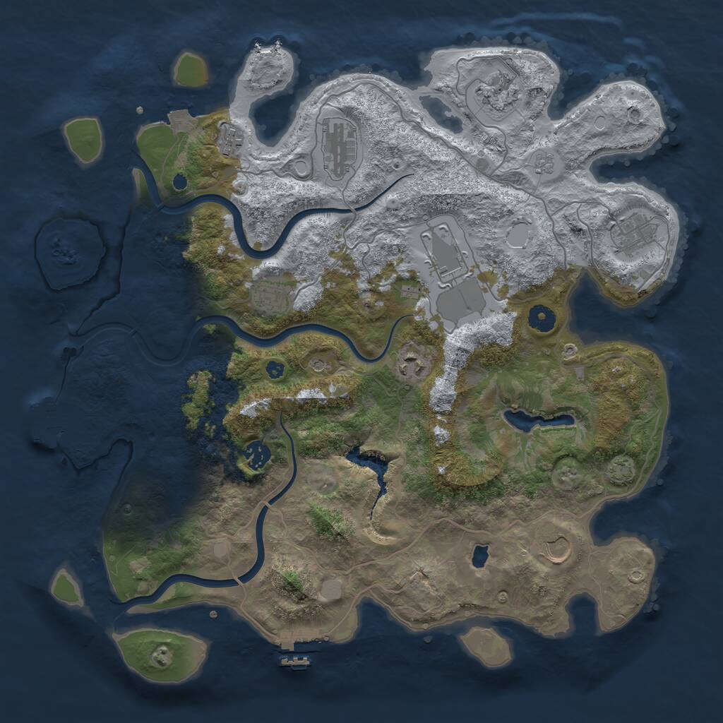 Rust Map: Procedural Map, Size: 4000, Seed: 1917490901, 15 Monuments