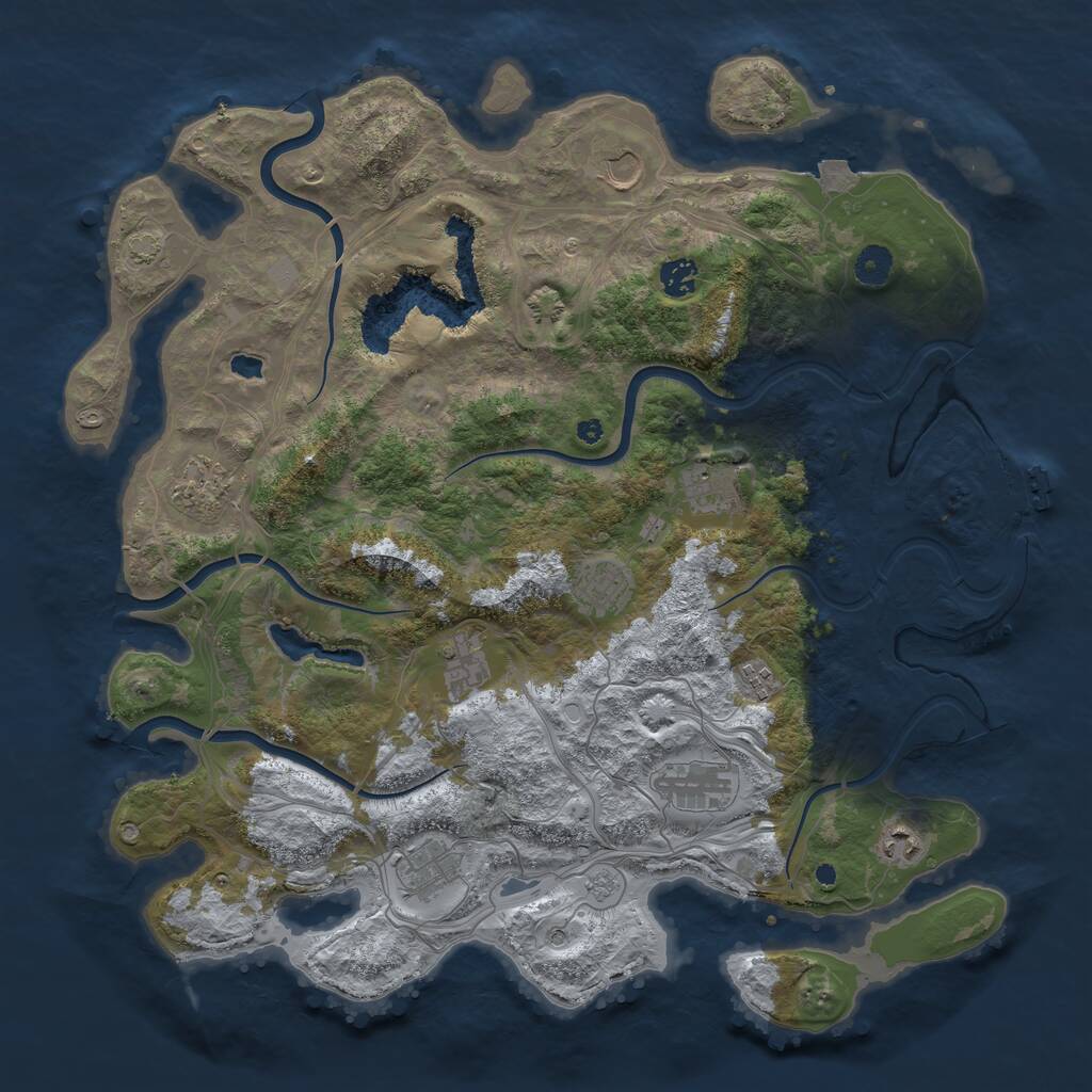 Rust Map: Procedural Map, Size: 4250, Seed: 552323, 15 Monuments