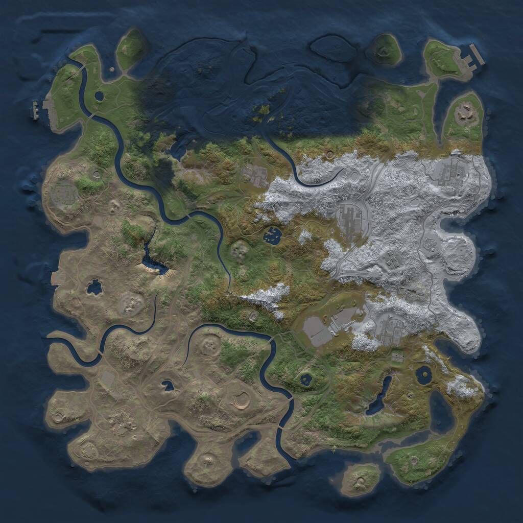 Rust Map: Procedural Map, Size: 4500, Seed: 913746825, 17 Monuments