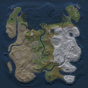 Thumbnail Rust Map: Procedural Map, Size: 3500, Seed: 659057435, 15 Monuments