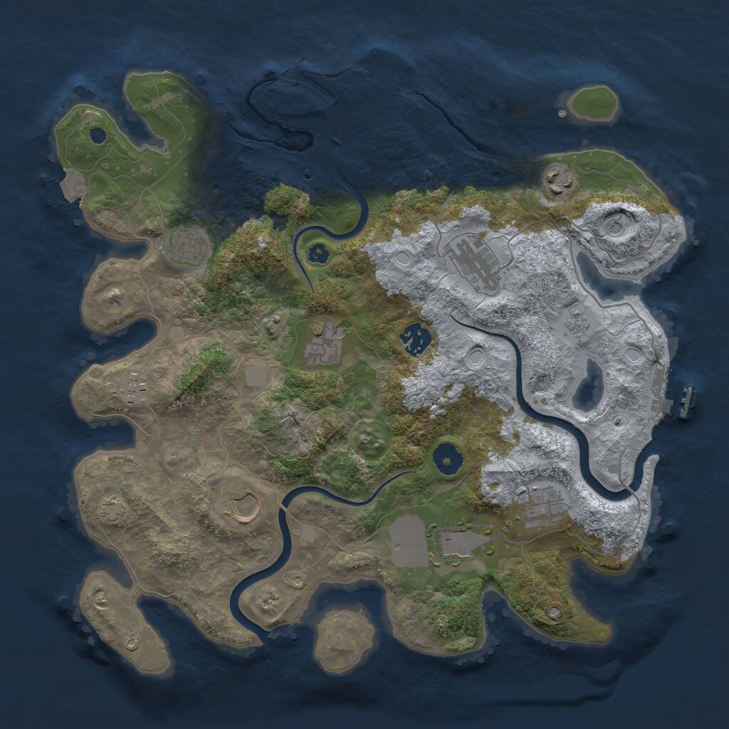Rust Map: Procedural Map, Size: 3650, Seed: 69838248, 15 Monuments