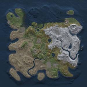 Thumbnail Rust Map: Procedural Map, Size: 3650, Seed: 69838248, 15 Monuments