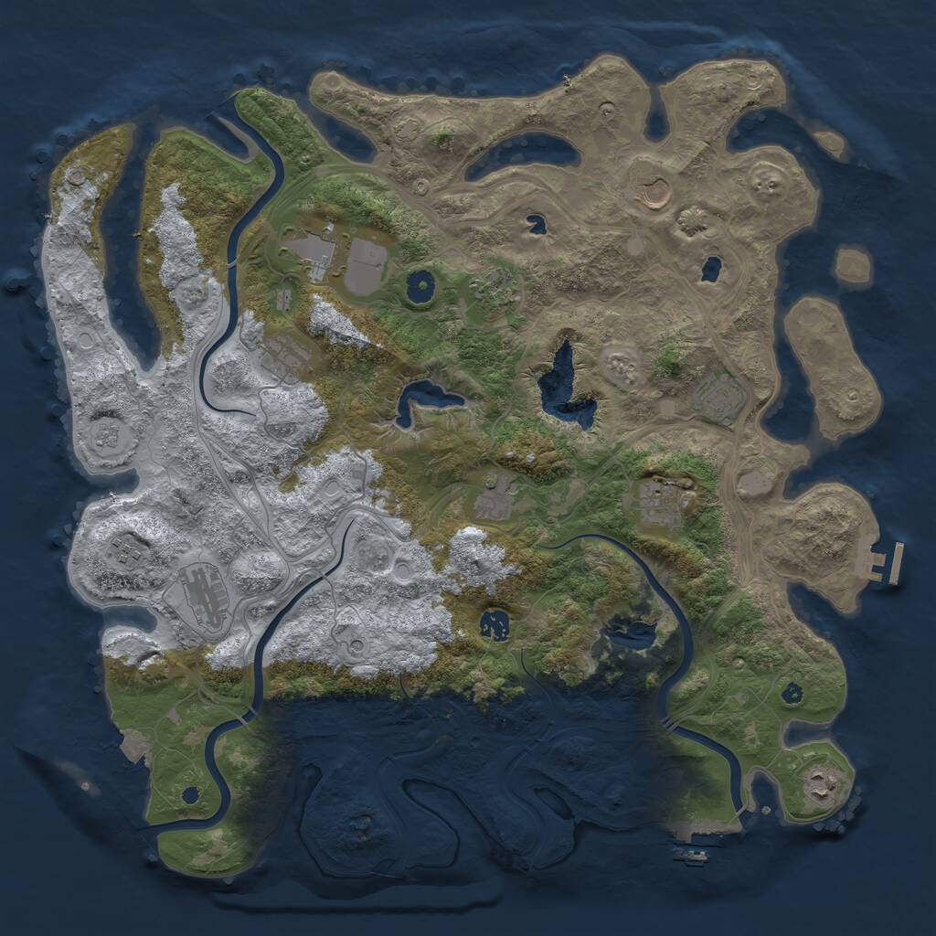 Rust Map: Procedural Map, Size: 4500, Seed: 1798416264, 17 Monuments