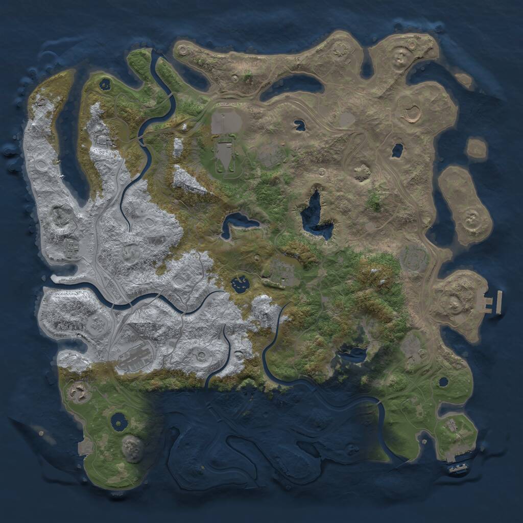 Rust Map: Procedural Map, Size: 4500, Seed: 1798416264, 17 Monuments